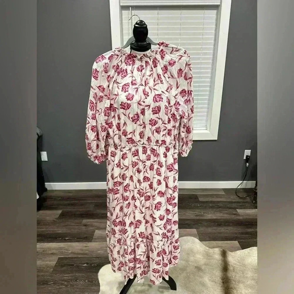 Draper James RSVP Women's Maxi Dress Large Pink Floral Cottagecore Boho NWT - Picture 7 of 10